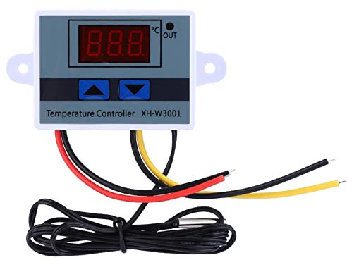 Temperature Controller, DC 12V 120W High Accuracy All-Purpose LED Display Thermostat Switch with Sensor, -50℃ to 110℃ Digital Display Switcher for Cooling Heating Meter