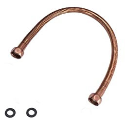 REMSEY Duschschläuche Edelstahlschläuche Goldener Sanitärschlauch 1/2 Winkelventilanschluss Edelstahl Goldlagenläder for 50 cm Kindly (Color : F- 1/2inch-3/8inch, Size : 50cm)