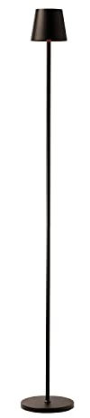 O'Bright Sandy - Cordless LED Floor Lamp, Rechargeable, Water Resistant, Dimmable, Black Metal, Indoor/Outdoor, Living Room, Bedside, Table Night Lamp
