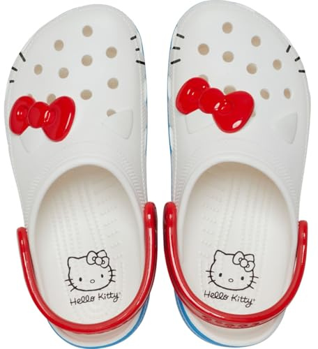 Crocs Unisex Erwachsene Hello Kitty Classic Clogs, Weiss/opulenter Garten, 45/48 EU