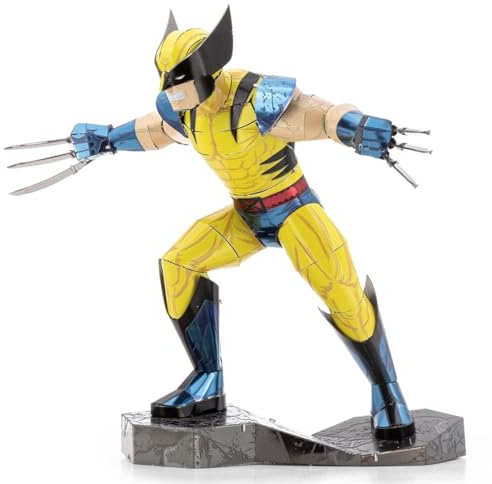 Fascinations MMS481 Metal Earth Metallbausätze - Marvel Wolverine, lasergeschnittener 3D-Konstruktionsbausatz, 3D Metall Puzzle, DIY Modellbausatz mit 3 Metallplatinen, ab 14 Jahre