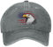 hansgo Baseballkappe mit USA-Adlerflagge, grau, Used-Look, verstellbar, gewaschener Denim, Baseballkappe für Outdoor-Sport, USA-Adler-Flagge, Grau, 6 7/8/7 3/8