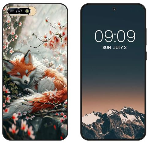 WUACYEAMING für Huawei Y6 2018 Hülle,Mode Schutzhülle Schwarz Handyhülle mit Aesthetic Muster Weich Silikon Dünn TPU Stoßfeste Kratzfest Schutzhülle Cover-Zoro