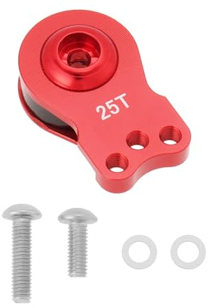 LT Easiyl Servo Saver aus Aluminiumlegierung 25T 3 Löcher verstellbares Servohorn mit hohem Drehmoment 25T Verstellbarer Arm für 1/8 1/10 ferngesteuerte Autos Hubschrauber, Rot