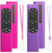 Coque pour télécommande Samsung 2021 2022 BN59-01357 BN59-01385 BN59-01265A Smart TV - Coque de Protection en Silicone antidérapante et Antichoc pour télécommande Samsung (Violet + Rose)