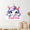 GRAZDesign Tier Wandtattoo Einhorn mit Namen personalisiert für Tür, Schrank oder Wand, Wandaufkleber Mädchen