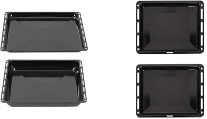 ICQN 465 x 370 x 30 und 60 mm Backblech Set & 460 x 370 x 30 mm Backblech Set, Passend für Bosch Neff Constructa, 2er Emaillierte Fettpfanne für Backofen, Kratzfest & Rosfrei, 46 x 37 cm