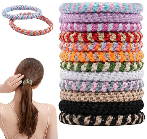 Zernblend 12 Stück Haargummis Damen, Elastisch Zopfgummi, Stylisch Pferdeschwanz Inhaber für Damen und Mädchen (Gemischte Farben)