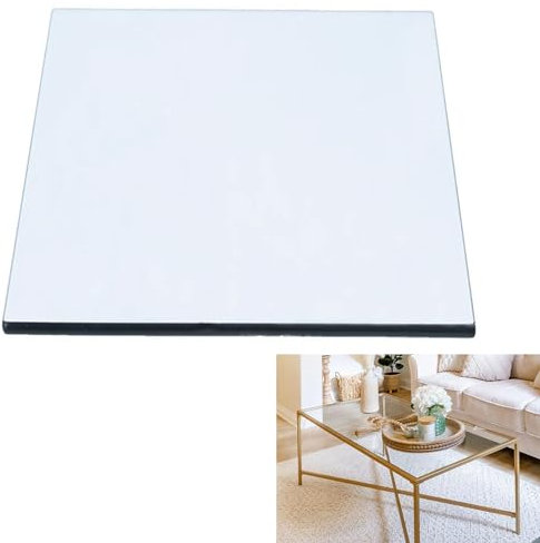 SXKJQER Tischplatte Gehärtetes Glas Tisch Glasplatte Platte Glastisch, Glasplatte Eckig, Tischplatte Aus Sicherheitsglas, Platte Glastisch, Kratzfest, für Esstisch, Couchtisch, Bürotisch(60x60cm)