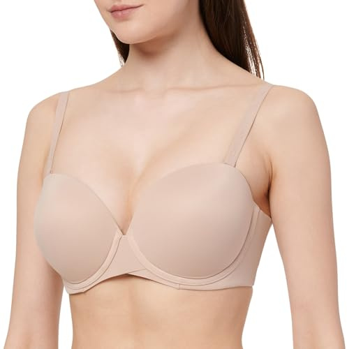 Calvin Klein Damen Trägerloser BH Lightly Lined mit Stretch, Beige (Cedar), 75C