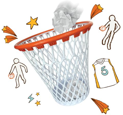 Mad Monkey Mülleimer Basketballkorb, Papierkorb Basketball, Basketball Deko für Zimmer, Geschenke für Jungen