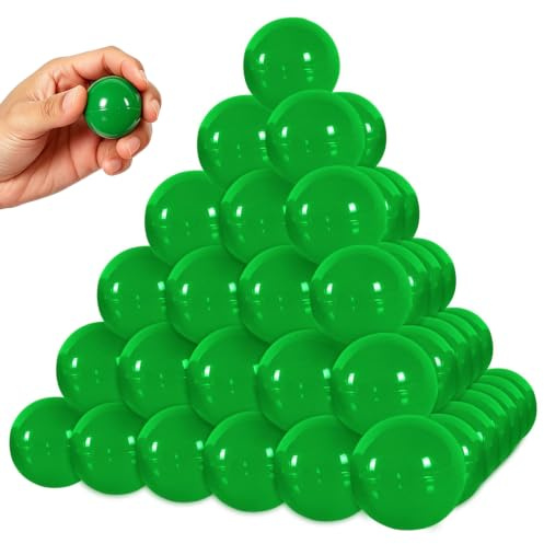 yuejuhe 50 Stück Lotterie Kugeln 3cm, Befüllbare Plastikkugeln (Grün) | Tombola Bälle Öffnen, Bingo Kugeln für Partygeschenke Gewinnspiele, Festliche Spiele, DIY Überraschungen und Dekoration