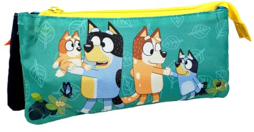 CYPBRANDS Federmäppchen Mit 3 Fächern, 22 cm, Schulmäppchen für Jungen und Mädchen, Schulbedarf für Kinder, Dreifach-Federmäppchen Mit Reißverschlüssen, Blau