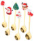 6St Weihnachtslöffel-Set kaffelöffel kaffeelöffel weihnachsgeschenk weihnachtliche kleinigkeiten weihnachtliche Löffel weihnachtliche Rührlöffel Geschenklöffel Edelstahllöffel Harz OUNONA