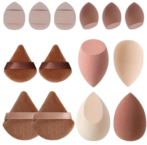 14 Pièces Éponges De Maquillage - Beauty Bl-ender Set, Kit Éponges De Maquillage Et Houpettes, Éponge Fond De Teint Éponge Maquillage, Mélangeur De Beauté Éponges De Fondation Pour Femme, Petite Amie