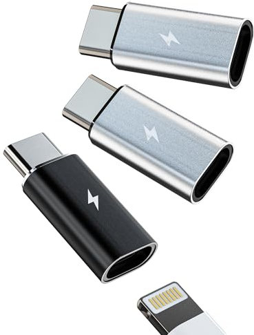 65W Adattatore da Per Lightning Femmina a USB C Maschio Caricabatterie Adattatori (3 Pack)per Apple per iPhone 16 15 Pro Max per iPad Air compatibile per Samsung Ricarica Tipo C Accessori Convertitore