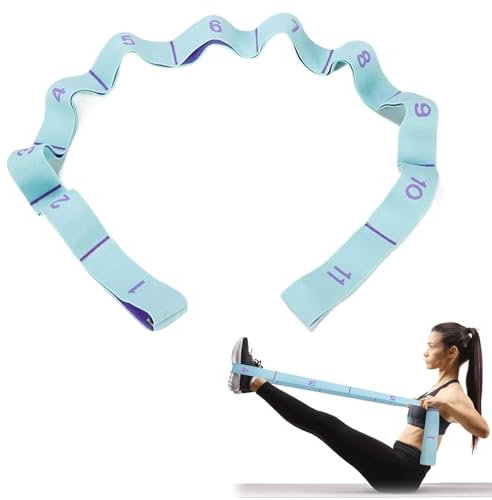 Dehnungsband mit 11 Schlaufen,Dehnungsband,Stretching Band,Yoga Band,Pilates Band,Flexbuddy,Yoga Gurt,Yogagurt,Elastikband,Dehnband,für Pilates Gymnastik Effektives Dehnung(125 * 4cm)