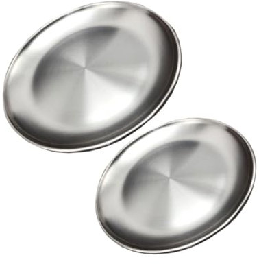 OKUMEYR 2 Pezzi in Acciaio Inox Resistente - Barbecue Torta Ossa Piatti Per Alimenti Facile Da Pulire Ideale Per Casa Ristorante Hotel