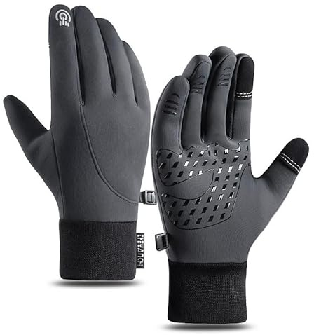 Donubiiu Winter Thermohandschuhe,Wasserdicht,Winddicht rutschfest Herren Damen Skihandschuhe für Laufen Wandern