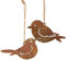 Logbuch-Verlag 2 Vogel Osteranahänger Metall Anhänger Frühling Ostern Dekoration braun Vintage 18 x 8,5 cm rostfarben