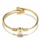 KENYG Elegant Gold Love Heart 26 Initial Letter Alphabet A-Z Cuff Bracelet Open Bangle Adjustable Jewellery Gift For Mum Daughter Sisters Friends Lover Birthday Christmas (A)