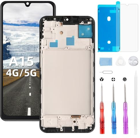 Beefix Écran pour Samsung Galaxy A15 5G A156B : écran LCD pour Galaxy A15 4G A155F Remplacement Digitizer Assembly Écran tactile avec outils + cadre