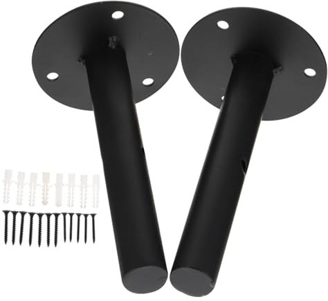 Mikikit 1 Satz Halterung Bücherregal Ablagen Shelf Bracket Diy- Küchenregal Etagere Kleiderbügel Leiter Gestell Rohr Eiserne Wandmontierter Regalträger Eisen Black 2st