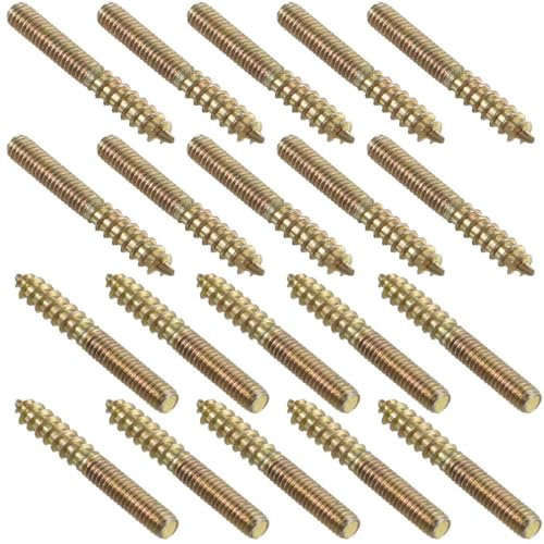 TOP-VIGOR 20Pcs Hanger Bolts, M4x30mm Double Headed Bolts Self Tapping Screw, Double Ended Dowel Screws, Screw Dowels Hanger, Threaded Lag Wood Screws and Machine Bolts for Wood Joint Furniture