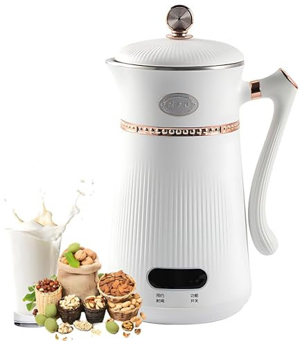 QYOEGSQ Soy Milk Maker, 1000ML Automatic Nut Milk Maker with LED Display, 12-Hour Timer and Intelligent Heat Preservation for Soy, Almond, and Oat Milk