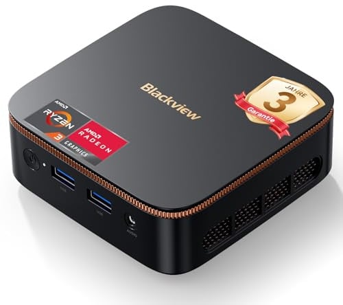 Blackview(Garanzia 3 Anni)MP20 Mini PC Win 11 Pro Ryzen 3300U(Migliore di 3250U/N150), 16GB RAM 512GB M.2 SSD, Mini Desktop Computer con Radeon Graphics, 4K@60Hz UHD, USB/HDMI/DP - Ufficio/Casa/Scuola