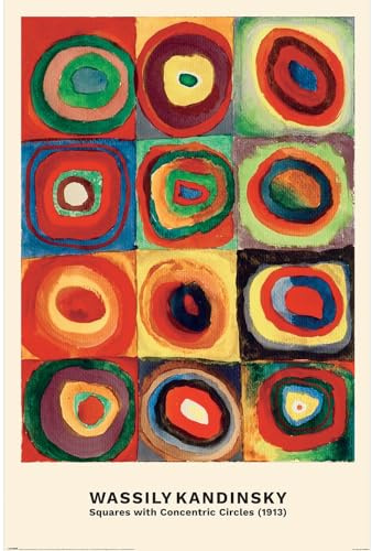 Pyramid International Kandinsky Maxi-Poster, konzentrische Kreise, 61 x 91 cm, lose gerahmt, Einheitsgröße