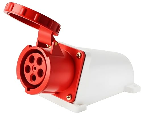 125A CEE Steckdose 5-polig, IP67 Wasserdichter CEE Industriestecker und-buchse 125A, CEE Stecker Anschluss Wandsteckdose 220-380V~/240-415V~ Männlich Weiblich