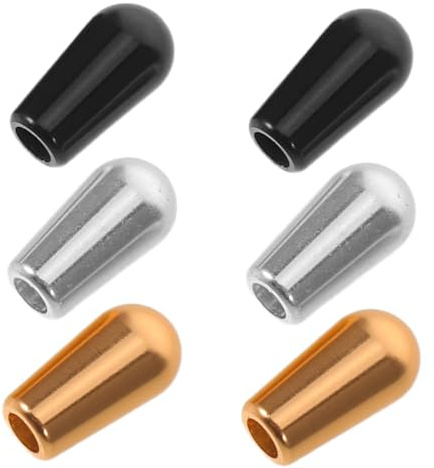 6 Stück M3.5 Aluminium Kippschalterkappen für E-gitarre | Universelle Passform, Stabiler Halt, Zubehör für Elektrische Instrumente