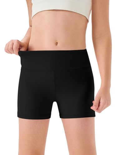 Haloumoning Mädchen Sport Kurz Leggings Unterhose | Einfarbig Shorts, Kinder Radlerhosen,Yoga, Ballett, Gymnastik
