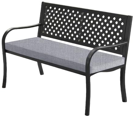 GOUBO Benutzerdefinierte Bankauflage 56 x 90 cm Unterseite Antirutsch Schaukel Sitzkissen Waschbar Abnehmbar für Outdoor, Terrasse, Drinnen, Hellgrau