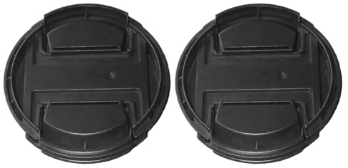 2Pcs 49mm Camera Lens Cap Secure Inner Locking Mechanism Without Label Anti Loss Thin ABS Rubber Composite Inner Clip Lens Cover