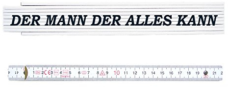 INTERLUXE Zollstock Spruch Der Mann der alles kann Maßstab Geschenk zum Geburtstag für Kollege Kumpel Freund Vater Bruder Baustelle