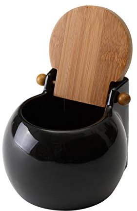 Hogar y Mas Salero de Cerámica. Negro