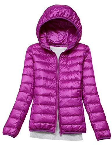 Piumino Leggero Donna Con Cappuccio - Giacca Invernale Imbottita Ultraleggera - Giubbotto Cappotto Pesante Viola