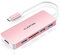 LENTION 6-in-1 Hub USB C a HDMI 4K, 3 USB 3.0, Lettore di Schede SD/Micro SD, Adattatore per 2024-2016 MacBook Pro, Nuovo Mac Air, iPhone 15 Plus Pro Max, Surface Pro 9 (C18, Oro Rosa)
