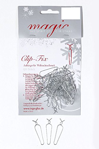50 Stück I Clip Fix I Silber I Aufhänger für Weihnachtskugeln