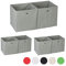 6 x Aufbewahrungsbox Stoff, quadratisch, Aufbewahrung für Regal, Stoffbox in Würfelform, HxBxT: 30 x 30 x 30 cm, grau