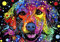 WOWDECOR 5D-Diamant-Malset, bunte Hunde-Tiere, zum Selbermachen, Diamantkunst, Kreuzstich, Malen nach Zahlen