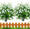 Leixi 6pcs Artificial Flowers Outdoor UV Resistant Plants, Faux Plastic Corn-flower Greenery Shrubs Plants Indoor Outside Hanging Planter Kitchen Home Wedding Office Garden Decor (white)