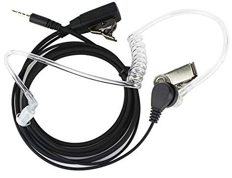 Air Tube Headset, 3,5 mm Standardstecker PTT-Kopfhörer mit Akustikrohr Funkgerät Headset Surveillance Kopfhörer Mikrofon Kompatibel mit den meisten Smartphones Schwarz