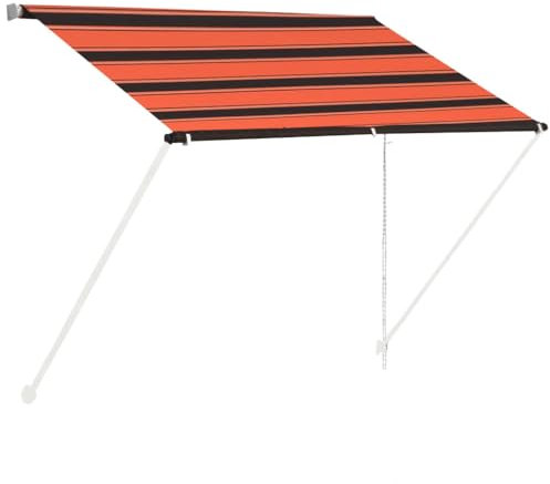 vidaXL Tenda da Sole Retrattile con LED 100x150 cm Arancione e Marrone