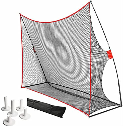 FINGER TEN Golf Hitting Practice Net 10x7 Feet - Backyard Driving Range with Balls, Tees & Carry Bag - 3-in-1 Chipping Net for Indoor/Outdoor Use