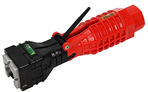 18-in-1 Wasserhahn und Spülbecken-Installationswerkzeug, multifunktionales Sanitär-Werkzeug, faltbarer Wasserrohrschlüssel für Badezimmer, Küche, Toilette, Spüle (rot)