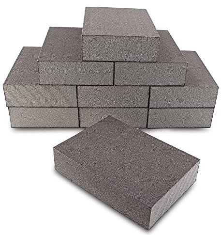 Zorveiio 220 Grit Sanding Sponge, 10 Pcs Washable and Reusable Sanding Blocks Sandpaper Sponge for Wood Metal Drywall Furniture