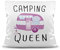 PR Print Royal Kissen mit Füllung - Camping Queen - Geschenk für Camper, Campingkissen, Geburtstagsgeschenk - Kissen Polyester Weiß, 40x40 cm